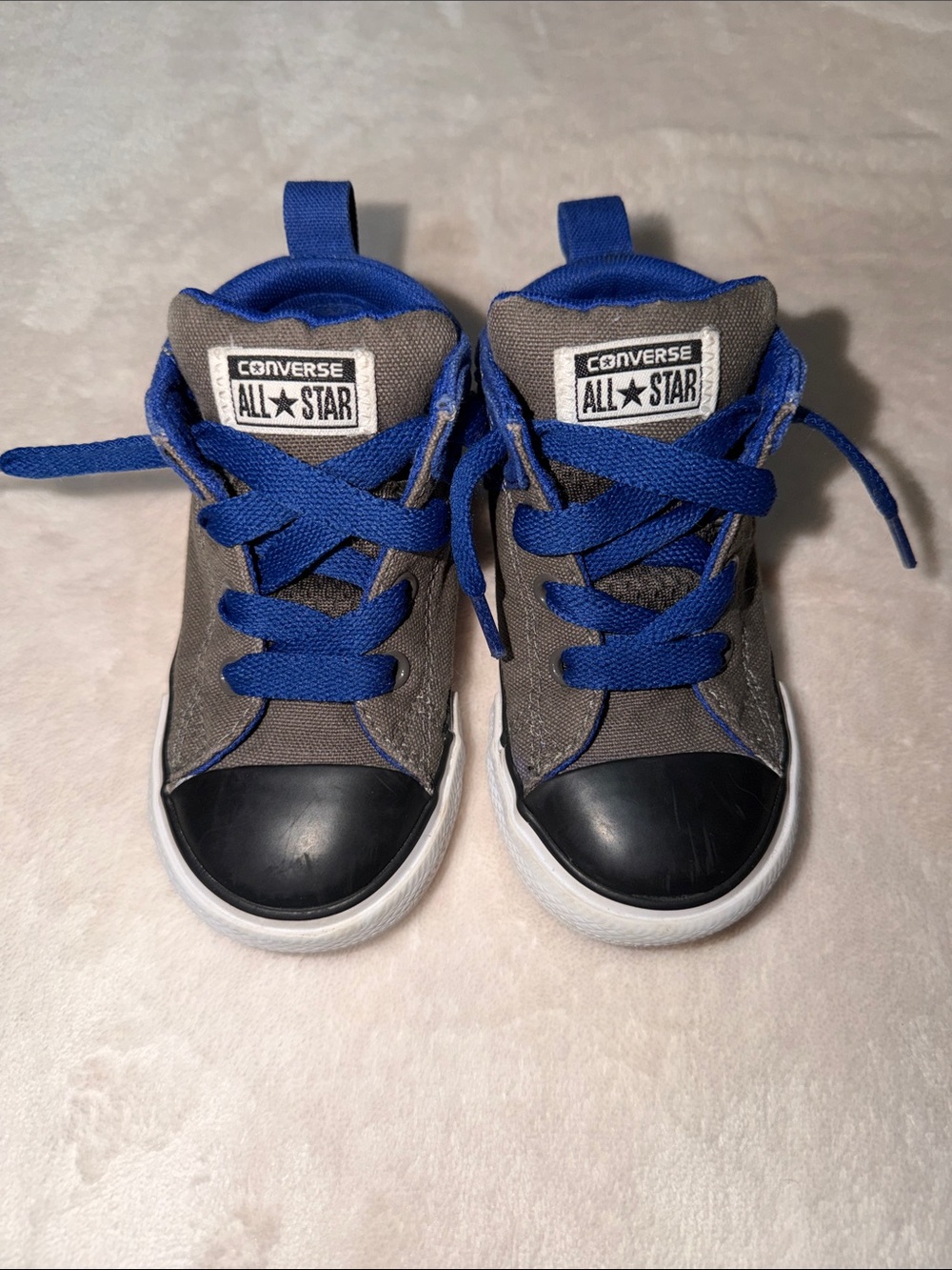 Converse Chuck Taylor All Star Mid Top Toddler Size 7 Gray & Blue
